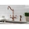 Kingston Brass KS177ALBSAC Heritage 2-Handle Kitchen Faucet W/ Brass Sprayer, Copper KS177ALBSAC - alternate 4